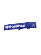 Alpinestars Supertech Goggles-rem, tilbehør til motocrossbriller, blå og hvid, med markant hvid Alpinestars-tekst og stjernelogo på et livligt blåt vævet bånd, udskiftningsrem med klik-på-montering til off-road racing