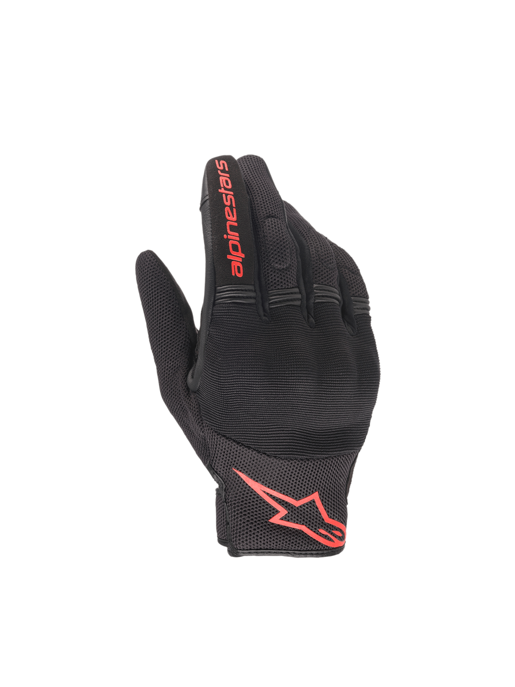Alpinestars Copper Gloves, lightweight urban motorcycle gloves in Black and Red with covered hard knuckle protection.