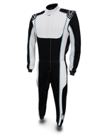 Alpinestars Tech Vision V3 Custom Auto Racing Suit, black and white with blue accents, FIA certified Nomex.