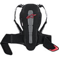 Alpinestars Nucleon Kr-2 rygbeskytter, motorcykel rygpanser, sort med rødt stjernelogo, mesh-konstruktion med gråt midterpanel, justerbare skulderstropper og mavebælte, ergonomisk design med perforerede sidepuder