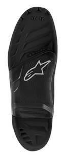 Alpinestars Tech 7 Sål, udskiftelig ydersål til motocrossstøvler, sort gummikonstruktion, teksturerede slidmønstre, Alpinestars-logo og stjerneemblem, 'REPLACEABLE INSERT' tekst på midtersektionen