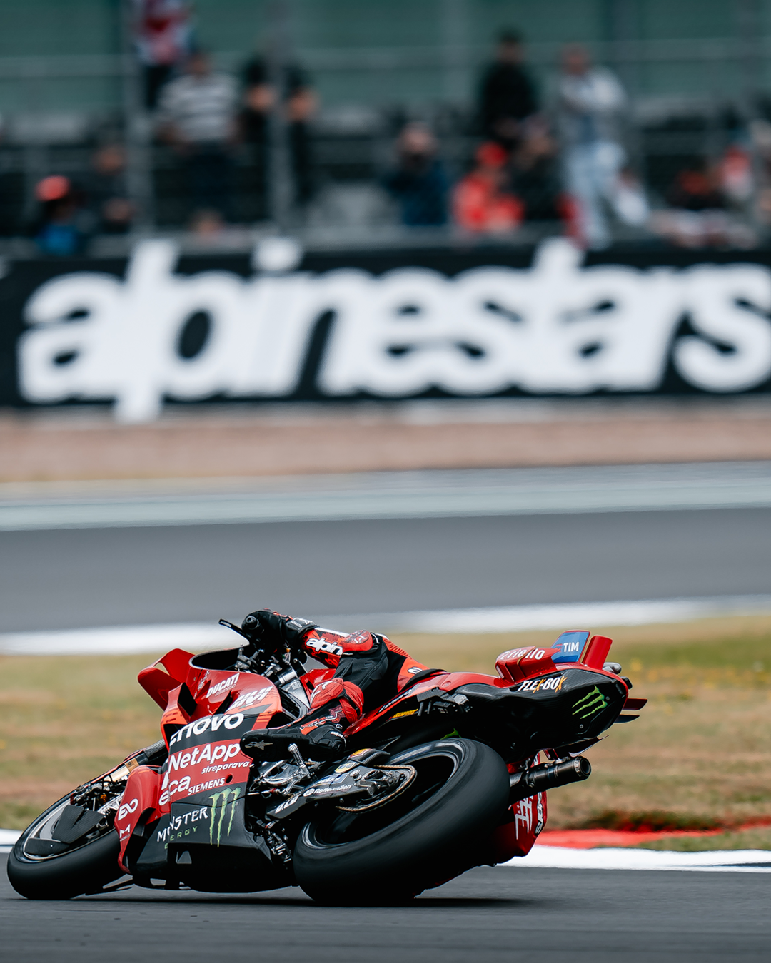 Francesco “Pecco” Bagnaia racing through a corner