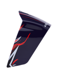 Alpinestars Supertech R10 Flyte Race Spoiler, aerodynamisk tilbehør til motorcykelhjelm, Purple Red Glossy med rød og hvid grafik, blank finish, slankt buet design