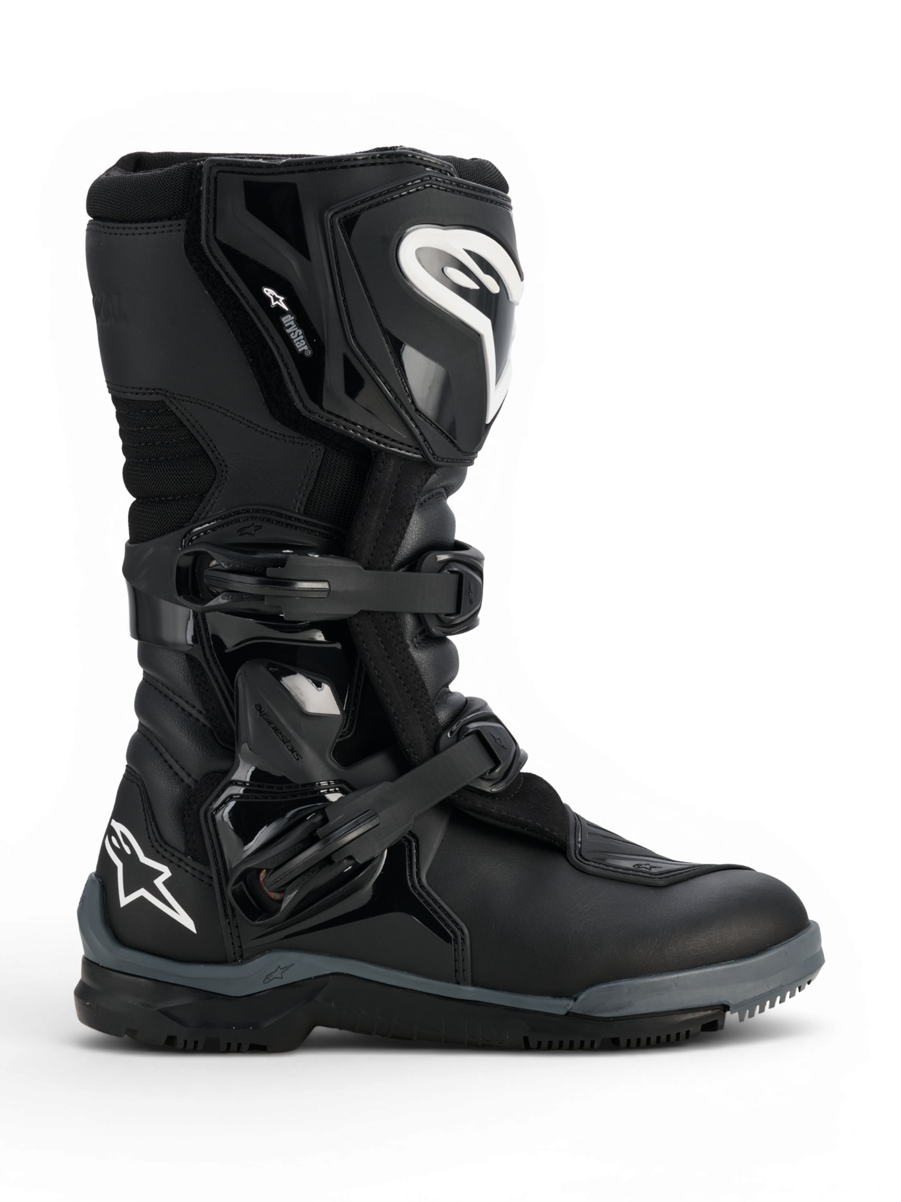 Alpinestars Corozal V2 Adventure Drystar®-støvle, sort adventure-motorcykelstøvle med beskyttende skinnebens- og ankelpaneler, justerbare spænder, tekstureret gearskiftepude og terrænsål