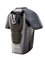 Tech-Air 5 System airbagvest i mørkegrå og sort, set bagfra med en stor rygbeskytter med bikagestruktur.