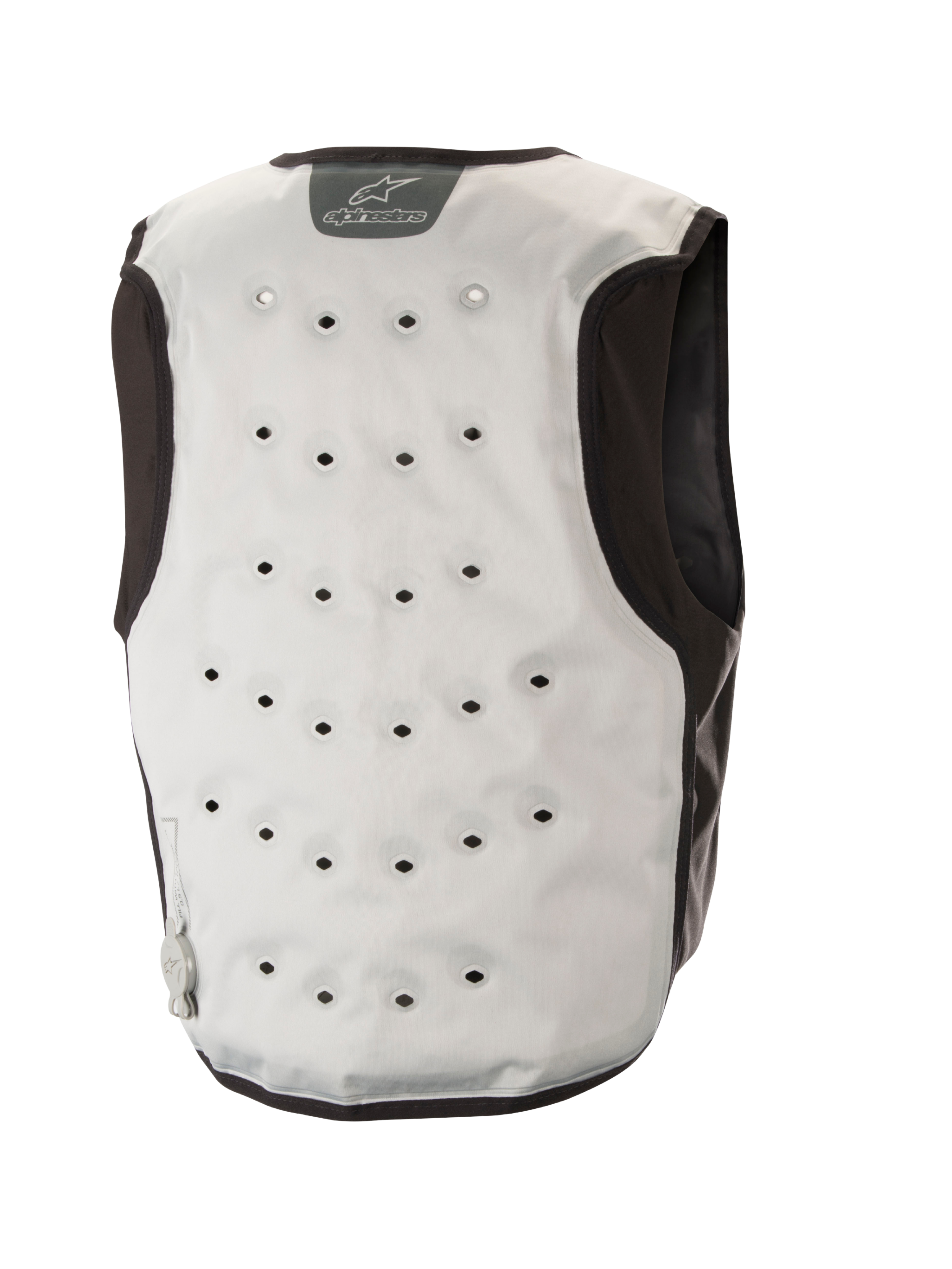 Alpinestars Cooling Vest, motorcykel-baselayer, lysegrå og mørkegrå, med tre-lags tekstilkonstruktion, fugttransporterende fleece, strækindsatser og strategisk placeret ventilation for øget komfort under sommerkørsel.