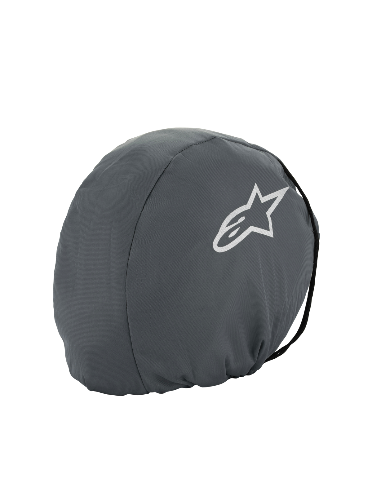 Alpinestars Supertech R10 Soft Bag, mørkegrå hjelmtaske, hvidt Astars stjernelogo, letvægts tekstilbeskyttelse til transport af motorcykelhjelm, blødt beskyttelsescover