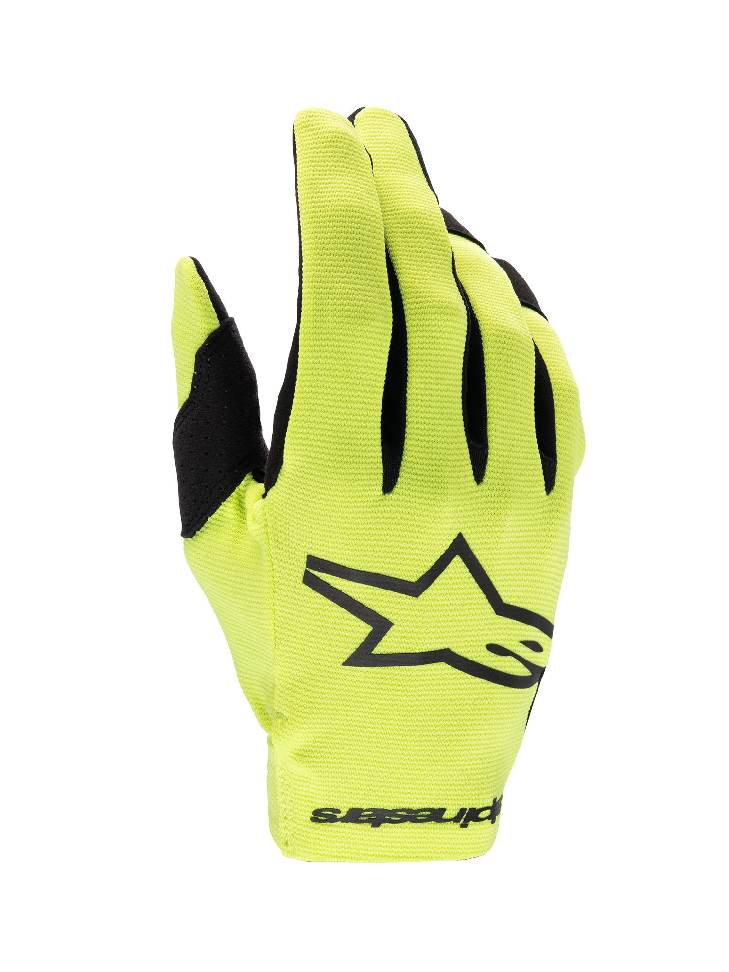 Alpinestars 2025 Radar handsker, motocrosshandsker i gul fluo og sort, letvægts enkeltlagsdesign til off-road