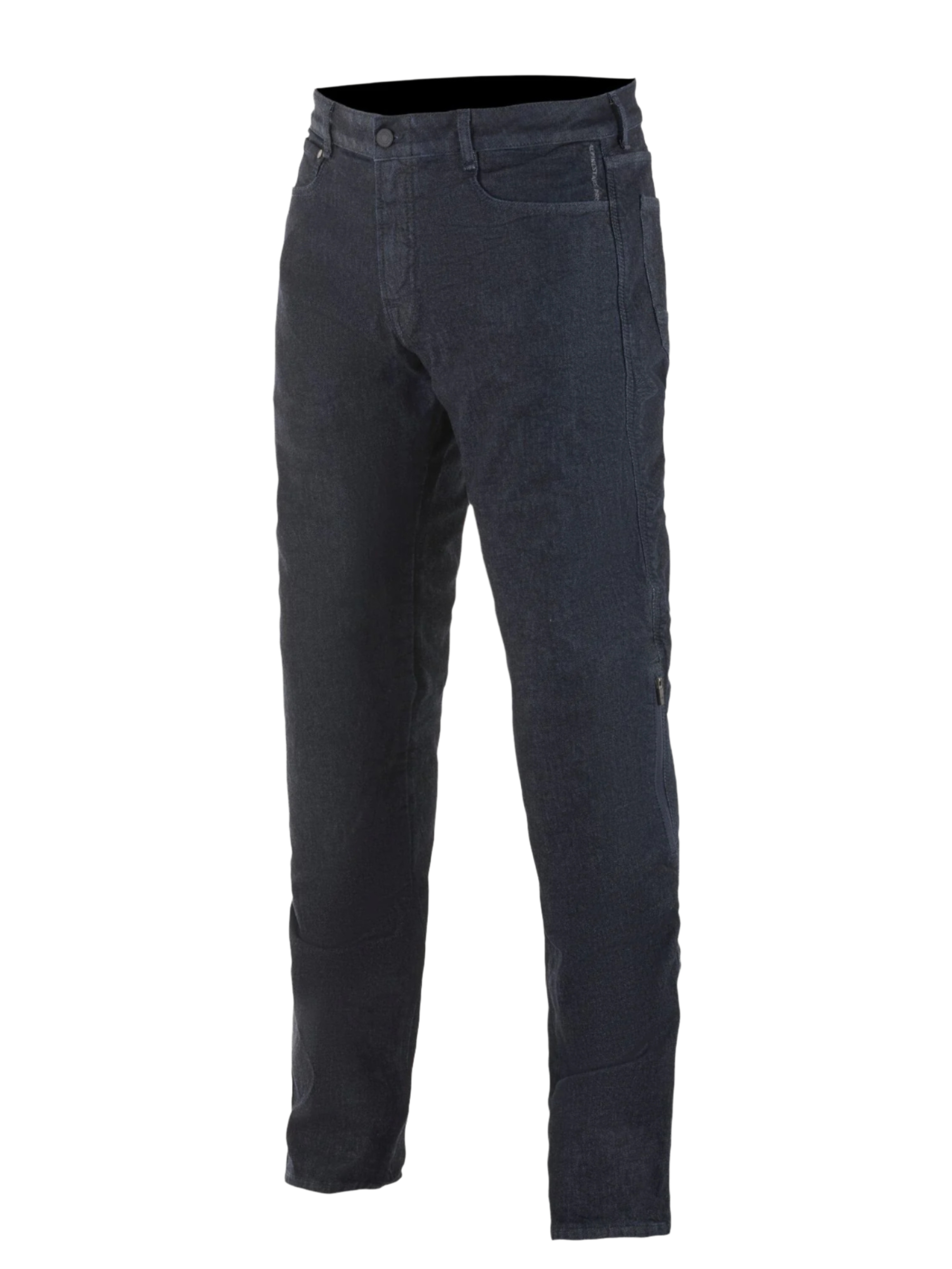 Alpinestars Copper Out V2 Riding Denim, Motorcycle Jeans, Rinse Plus Blue, straight-leg fit, 13oz comfort denim, five-pocket style, features external zipper for knee protection access, urban motorcycle riding apparel