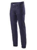 Alpinestars Copper V2 Denim Pants Short Length, motorcykeljeans, Rinse Blue, klassisk design med lige ben, knap- og lynlåslukning, forlommer med møntlomme, bæltestropper, slidstærk denimkonstruktion