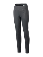 Alpinestars Shuri dameleggings til sommer, sort, højtaljede slim-fit motorcykel-leggings med bred elastisk linning, strækbart bomuldsdenim-materiale, dekorative syninger ved forlommerne, urbane køreleggings til kvinder