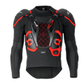 Tech-Air® Off-Road System, sort og rød airbag-beskyttelsesjakke med sekskantet mesh-brystpanel og polstrede skuldre.