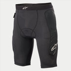 Alpinestars Youth Paragon Lite beskyttelsesshorts, cykelbeskyttelsesshorts, sort, med åndbart mesh-stof, integreret hoftepolstring, hvidt Alpinestars-logo på linningen og siden af benet, letvægts beskyttende undershorts til MTB