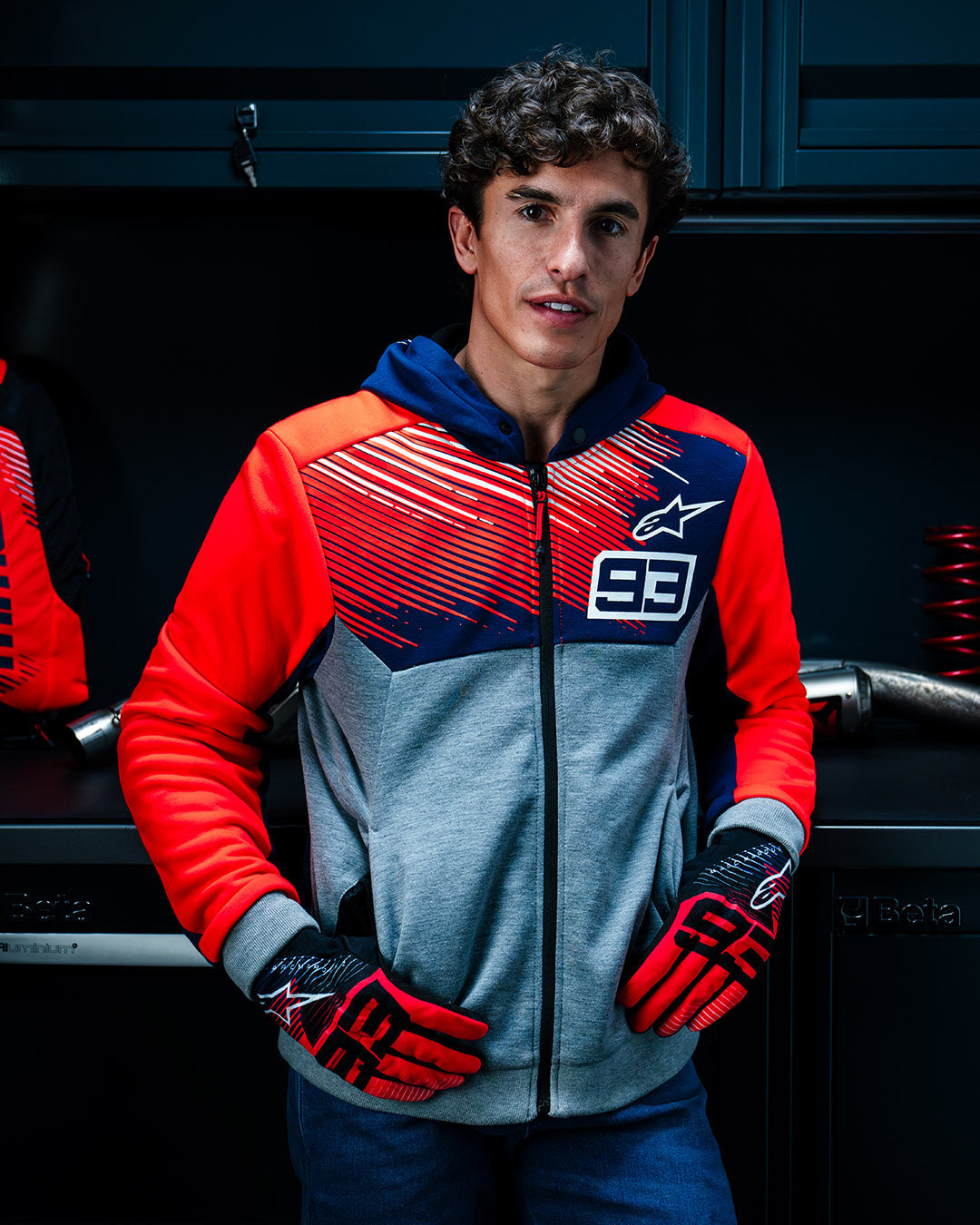 MM93 Chrome V2 Sport - Blue Motorcycle Jacket | Alpinestars®