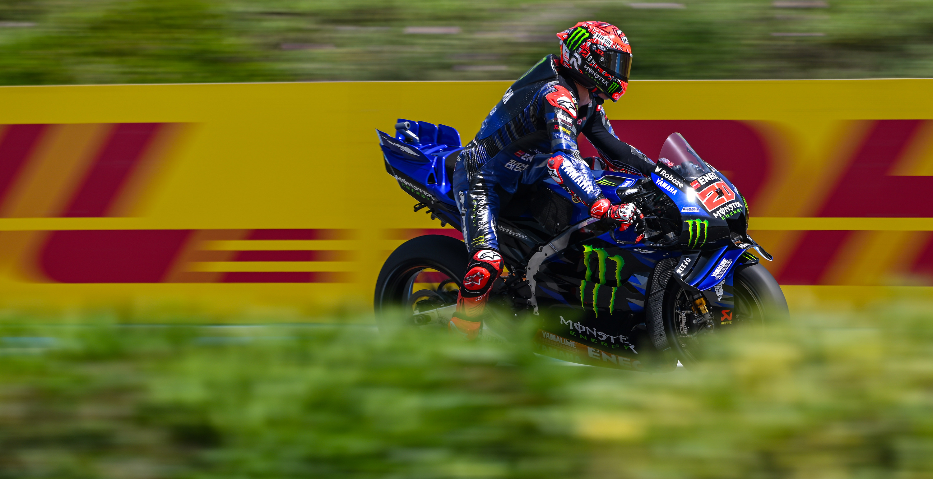 Quartararo on the track racing with his Yamaha