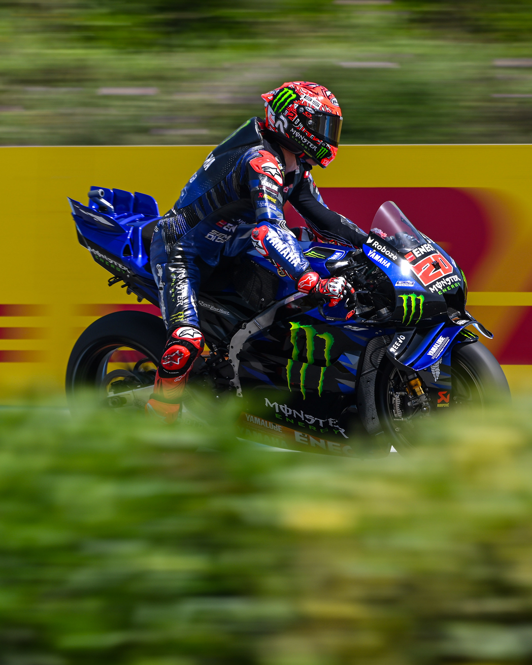 Quartararo on the track racing with his Yamaha