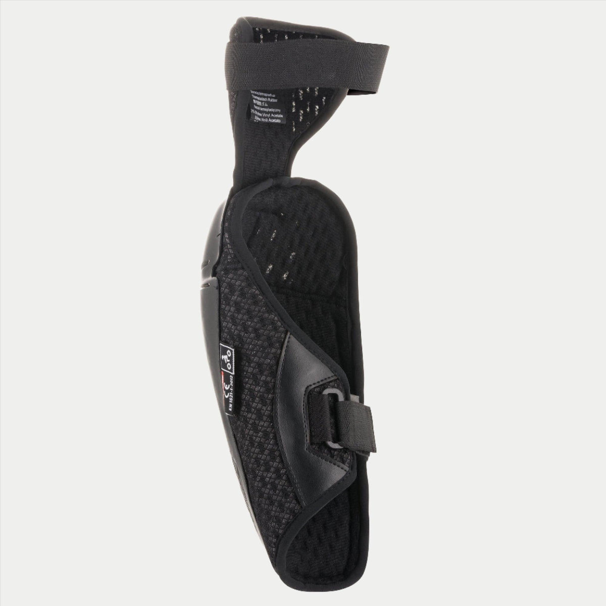 Alpinestars Youth Bionic Plus albuebeskytter, sort, indvendig visning med åndbar 3D-mesh-foring og dobbelt velcro-strop-lukning, letvægts ergonomisk design til motocross-beskyttelse til unge