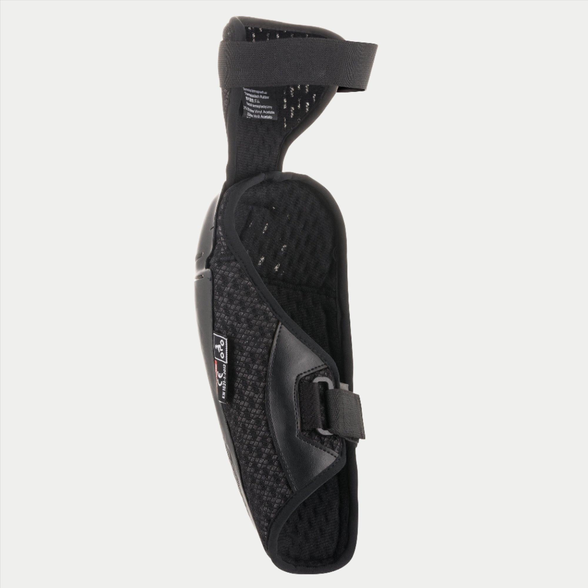Alpinestars Youth Bionic Plus albuebeskytter, sort, indvendig visning med åndbar 3D-mesh-foring og dobbelt velcro-strop-lukning, letvægts ergonomisk design til motocross-beskyttelse til unge