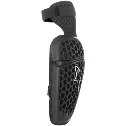 Alpinestars Youth Bionic Plus albuebeskytter, sort, yderskal med honeycomb-mønster og hvidt Astar-logo, dobbelt strop-lukkesystem, ergonomisk motocross- og off-road-beskyttelse til unge