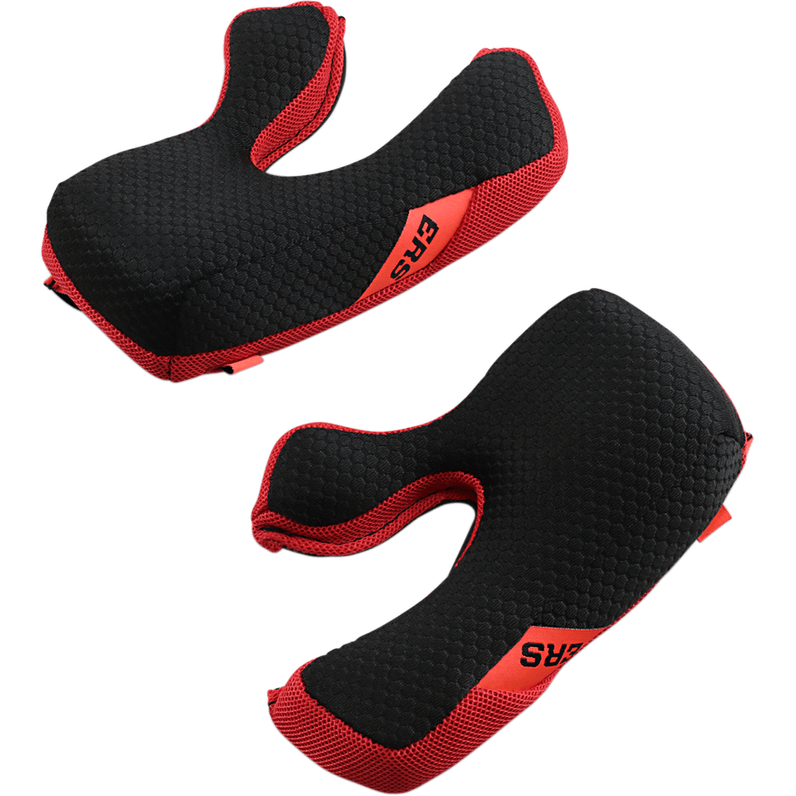 Alpinestars Supertech M10/M8 kindpudesæt, udskiftningspolstring, sort og rød, med ERS Emergency Release System-stropper, komfortskum med bikubestruktur og røde mesh-detaljer, tilbehør til motorcykel-racerhjelme