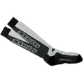 Alpinestars Thermal Tech Socks, knæhøje motorcykelstrømper, sort og grå, teknisk fugtafledende strik med Nostatex-teknologi og Alpinestars-logo